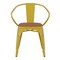 Emma and Oliver Alva Metal Indoor-Outdoor Stacking Chair with Vertical Slat Back, Arms and All-Weather Polystyrene Seat